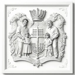 grandiose family crest, award winning design, by asaf hanuka, by fernando botero, beautiful, intricate, white border
