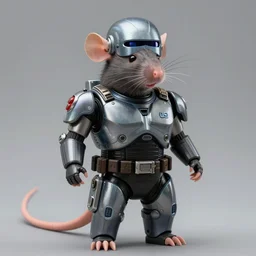 an anthropomorphic rat dressed as robocop, hyperrealistic, octane render, 8 k