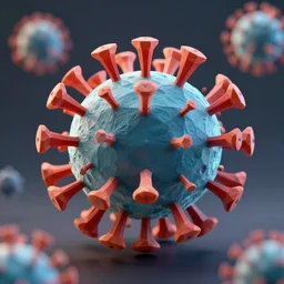 low polygon virus realistic 3 d render