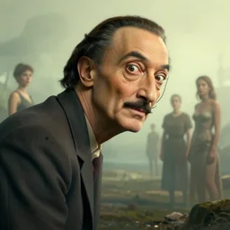a group of characters in a surreal environment by salvador dali, dreamy hazy, highly detailed, 3 d render, vray, octane, realistic lighting, photorealistic