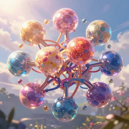 Quantum entanglement, intricate, elegant, fantasy, highly detailed, digital painting, concept art, sharp focus, illustration, beautiful volumetric lighting, epic light, artstation, magic hour lighting, colorful, sunshine, springtime, art by Sylvain Sarrailh