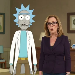 Candid photo Rick and Morty in real life, realistic photograph by Annie Lebovitz
