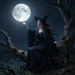 the goddess of witchcraft draws down the moon by Christophe Vacher