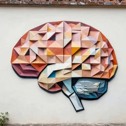 abstract brain shape, Fine Art, Street Art, Mural, Modular Origami