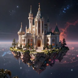 Technologic villain mansion on a floating island in the middle of the space, very coherent symmetrical artwork, cinematic, hyper realism, high detail, octane render, unreal engine, 8k, Vibrant colors, Smooth gradients, High contrast, trending on artstation