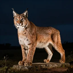 iberian lynx sculpture in sabugal, portugal