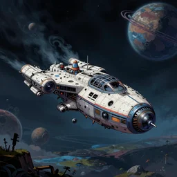 a spaceship crash - lands on a strange planet, epic fantasy, colorfully, dark mood, detailed illustration, dark climate, digital art, highly saturated colors, overdetailed art, concept art, detailed illustration, hd, 4 k, digital art, greg rutkowski, dan mumford, wlop, trending on artstation