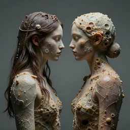 organic degenerative art of two being, Celine magic, cinematic, 4K, realistic, think universe