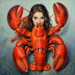 an attractive yet wily lobster woman hybrid, by gertrude kasebier