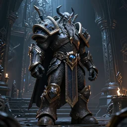 illidan stormrage from world of warcraft, standing at black temple, blizzard cinematic, highly detailed realistic