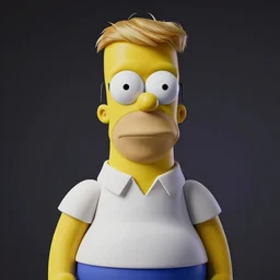 Donald Trump with Homer Simpson body, realistic artstyle, wide shot, dramatic lighting, octane render, hyperrealistic, high quality, highly detailed, HD, beautiful, cinematic, 8k, unreal engine, facial accuracy, symmetrical
