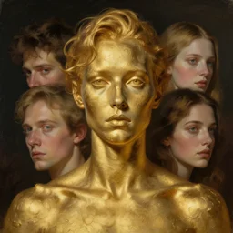 portrait, nightmare anomalies, gold by dariusz zawadzki, kenneth blom, mental alchemy, james jean, pablo amaringo, naudline pierre, contemporary art, hyper detailed