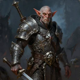 a detailed portrait painting of a fantasy night goblin, dungeons and dragons character art, warcraft art, in the style of tim hildebrandt
