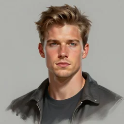 “Portrait of Charles Matthew Hunnam by Greg Rutkowski, young, manly, attractive, strong, older brother vibes, highly detailed portrait, scifi, digital painting, artstation, concept art, smooth, sharp foccus ilustration, Artstation HQ”