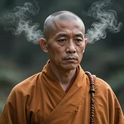 zen monk with steam from ears