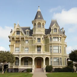 victorian skyscraper mansion with surreal architecture