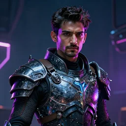 dev patel portrait, dystopia core, apocalyptic, armor, warrior, dramatic, sharp focus, fiction, neon, fantasy, hyper detailed, digital art, trending in artstation, cinematic lighting, studio quality, smooth render, unreal engine 5 rendered, octane rendered, art style and nixeu and wlop and krenz cushart