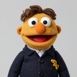 dutch van der linde as a muppet. highly detailed felt. hyper real photo. 4 k.