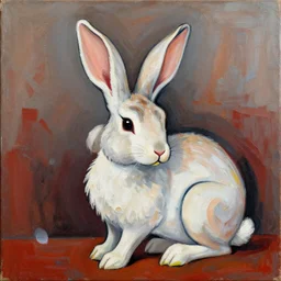 by beautiful picasso moebius with rederer octain painted greek rabbit god portrait of and