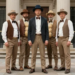 a group of human peanuts dressed like the peaky blinders