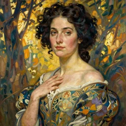 ada lovelace in the style of a mucha painting