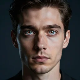 studio portrait photography of a man with dimensional vortex eyeballs. photorealistic, cinematic, dramatic lighting, intricate details