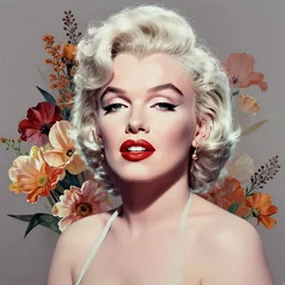 marilyn monroe, flowers, by artist ruan jia