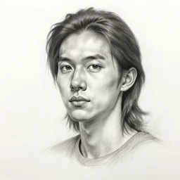 professional pencil sketch of a young adult man with slightly long hair wearing a black flannel shirt and dark sweatpants, high quality, HD, 8K, highly detailed, award-winning