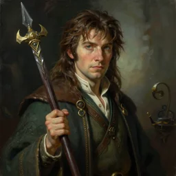portrait painting of hobbit mage, rpg portrait, ambient light, dynamic lighting art by boris vallejo, karol bak, geof darrow