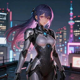portrait anime visual futuristic female cyber warrior, on cyberpunk neon light tokyo rooftop, ssci - fi and fantasy, intricate and very beautiful, concept art, sharp focus, anime by rossdraws and and magali villeneuve and liya nikorov and luxearte, frostine engine