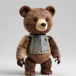 a robot made out of bear parts detailed crisp imagination kind of looks like John Lennon son Julian too