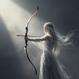 longbow made of whispy shadows, ethereal, high detail