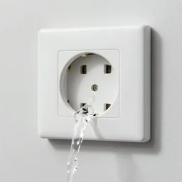 electrical socket pouring out water