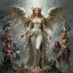 goddess of love, beautiful fantasy character portrait, ultra realistic, wide angle, intricate details, highly detailed by peter mohrbacher, boris vallejo, hajime sorayama, wayne barlowe, aaron horkey, gaston bussiere, craig mullins