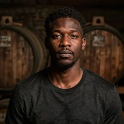 portrait of black better in a dimly lit cellar, ultra realistic, high quality