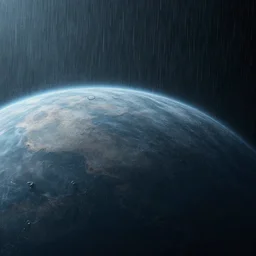 the surface of an alien planet on a rainy day, art, high detail, high definition, 8k, cinematic,