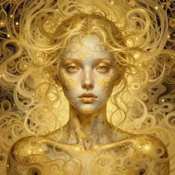 realistic scene of psychedelic trip to afterlife, golden, delicate, facing camera, hyper realism, 1 4 5 0, ink, ultra realistic, 8 k