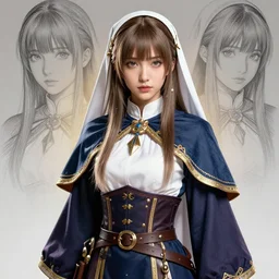 studio portrait of neutral good colorful female cleric bard healer as absurdly beautiful, elegant, realistic shy young gravure idol, an ultrafine hyperdetailed illustration by kim jung gi, irakli nadar, intricate linework, detailed faces, super sharp focus, bright colors, octopath traveler, final fantasy, unreal engine 5 highly rendered, global illumination, radiant light