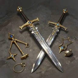 dungeons and dragons, loot, jem encrusted epic two hander sword, equipment, very detailed, beautiful, fantasy art