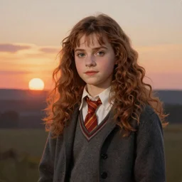 Painting of Hermione Granger by William Adolphe Bouguereau. Sunset. Extremely detailed. 4K. Award winning.