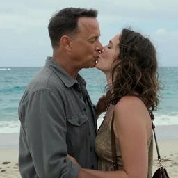 Tom Hanks kissing Wilson from Castaway
