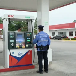 CCTV footage of Mr. Clean robbing a gas station