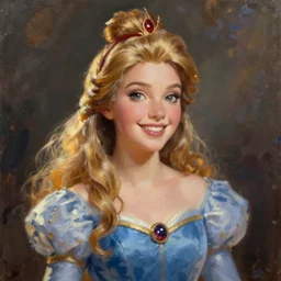 Disney Princess, extremely beautiful oil painting