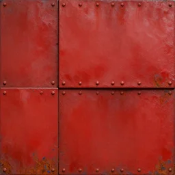 scifi, panels, rivets, cut lines, organic, diffuse texture, red paint, bright ( ( ( rusty ) ) ) metal wall seamless game texture, by dean cornwell, nc wyeth, painterly, 4 k, textures. com, high resolution, paintchips