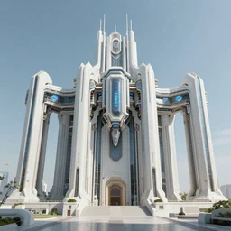 “sci fi temple of the divine machine intelligence, beautiful detailed visionary digital art with modern colors by Maciej Rebisz, Lisa Frank and Beeple”