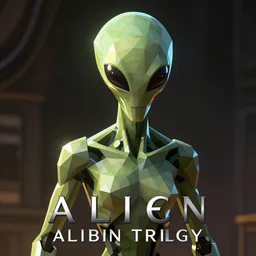 Alien Trilogy as a PS1 first person video game, low poly