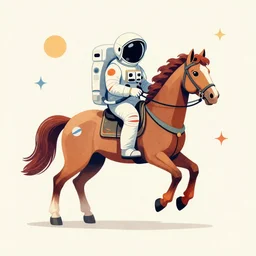 Astronaut horse in space, psychedelic art, music cover, 70s, colorful