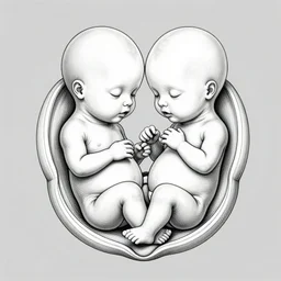 symmetry! human fetus, intricate, elegant, highly detailed, concept art, smooth, sharp focus, lineart, illustration, 3 d occlusion, penned with black on white on gray, 8 k