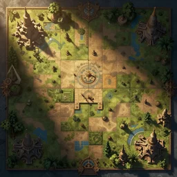 tileset for a fantasy game, grid