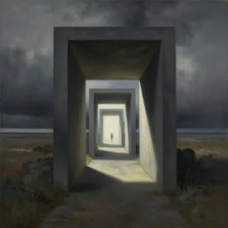 portal to another dimension. painting by simon stalenhag.